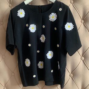 DOLCE & GABBANA Silk Floral Print Top Size: 6 | IT42